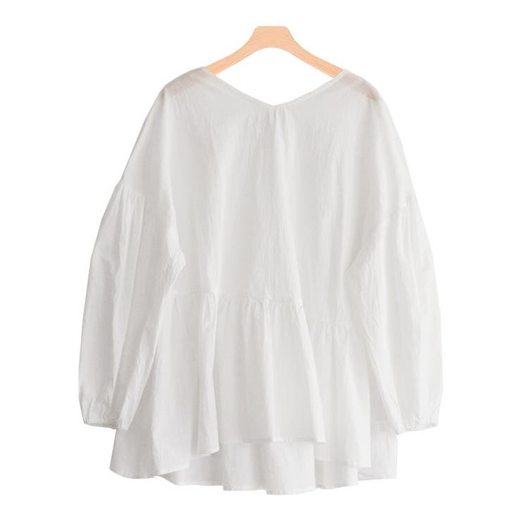 オフホワイト | ギャザー切替ボリュームスリーブブラウス シャツ ブラウス | Pierrot