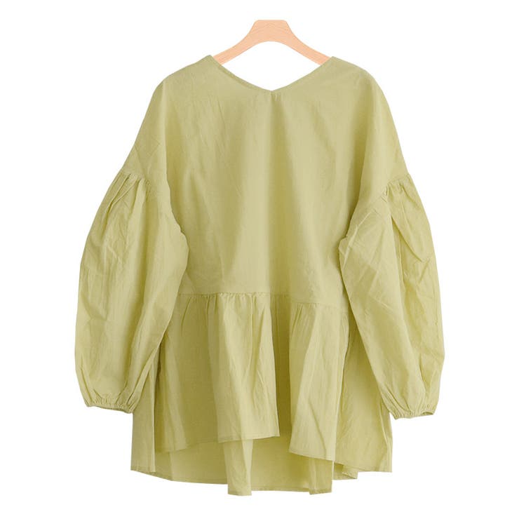 イエロー | ギャザー切替ボリュームスリーブブラウス シャツ ブラウス | Pierrot