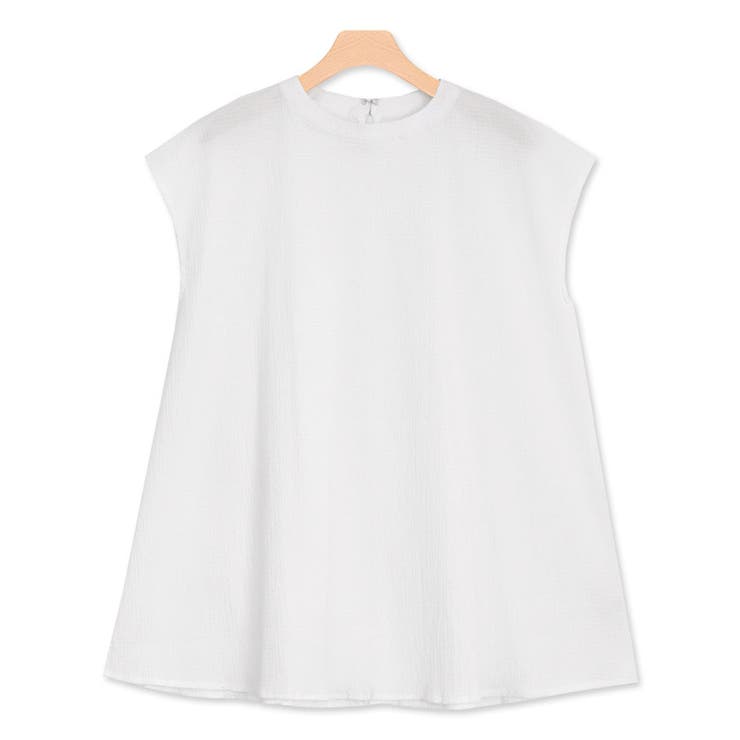 オフホワイト | リップルフレンチトップス Tシャツ リップル素材 フレンチスリーブ | Pierrot