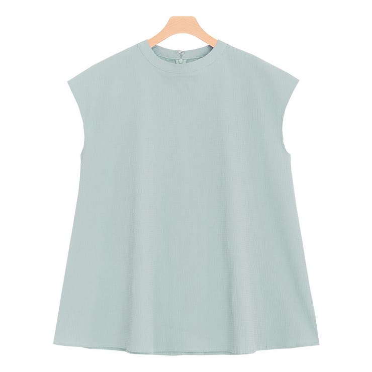 グレイッシュブルー | リップルフレンチトップス Tシャツ リップル素材 フレンチスリーブ | Pierrot
