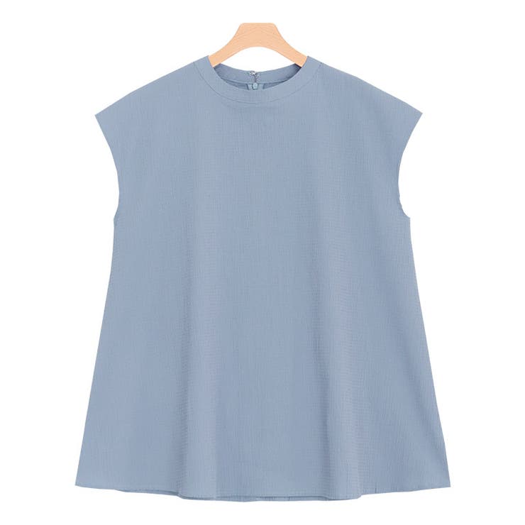 スモークブルー | リップルフレンチトップス Tシャツ リップル素材 フレンチスリーブ | Pierrot