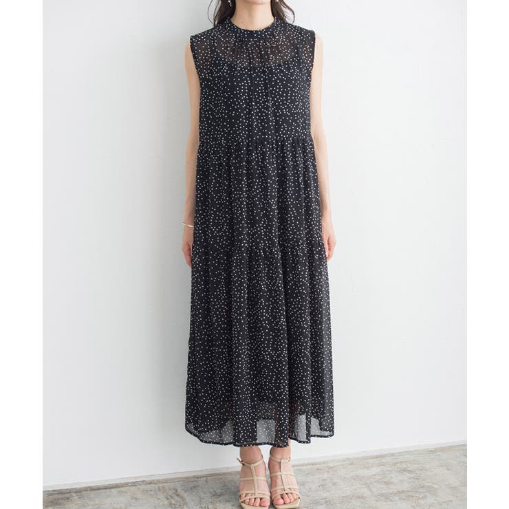 ビンテージ60's70's○DYNASTY花柄シルクノースリーブワンピース