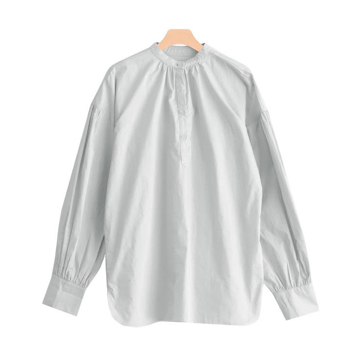 ライトグレー | バンドカラーボリュームスリーブシャツ シャツ ブラウス | Pierrot