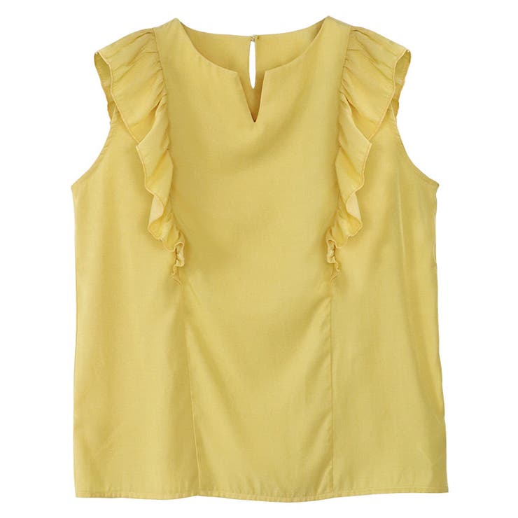 イエロー | ショルダーフリルキーネックブラウス ブラウス フリル | Pierrot