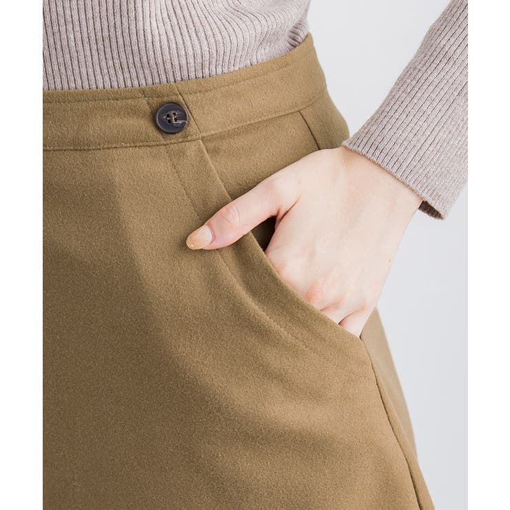 美品✨ GUCCI プリーツスカート ビット レザー 金ボタン ウール カーキ