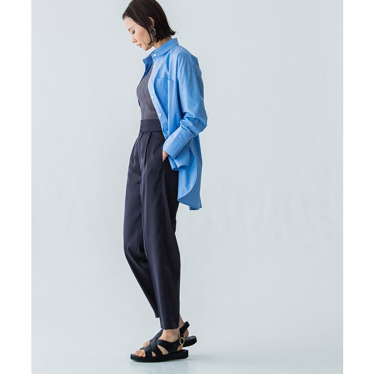サテンタックテーパードパンツ パンツ サテン[品番：PRTW0003970