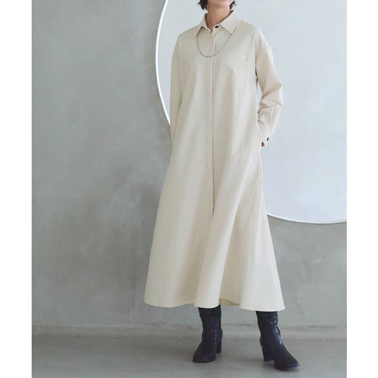 アイボリー | バックフレアシャツワンピース ワンピース シャツワンピース | Pierrot