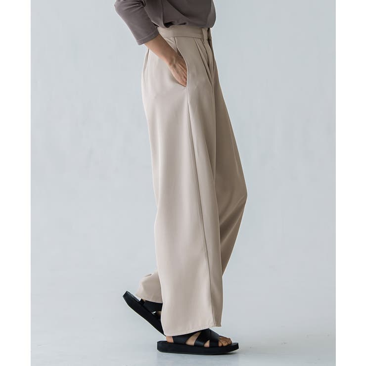 ダブルタックドレープワイドパンツ パンツ ワイドパンツ[品番