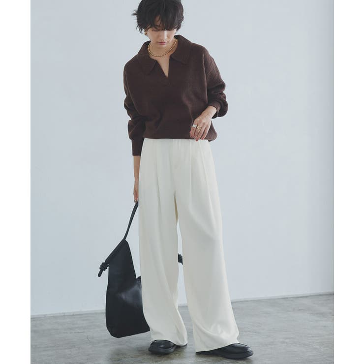 ダブルタックドレープワイドパンツ パンツ ワイドパンツ[品番