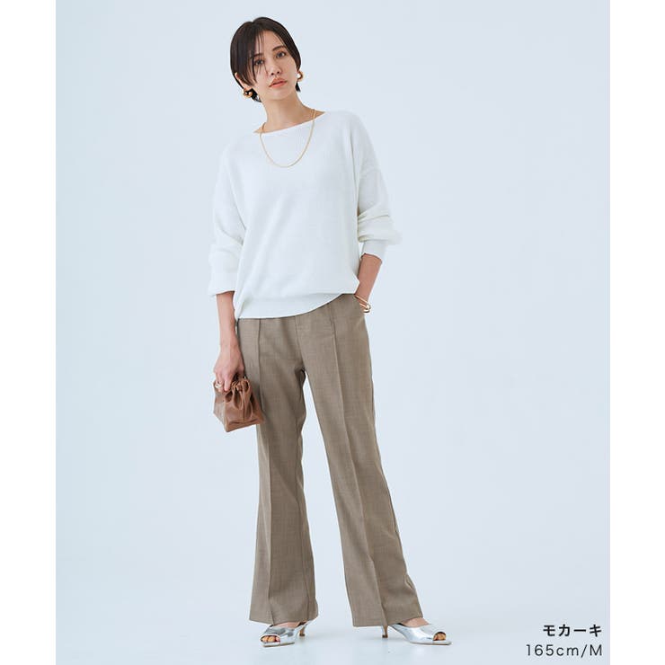 リネンライクピンタックフレアパンツ パンツ タック[品番