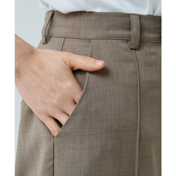 リネンライクピンタックフレアパンツ パンツ タック[品番