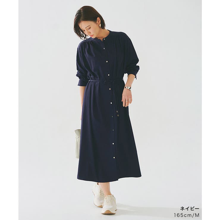 人気 ブランド 服をチェック - 最新トレンドファッション ゴールドボタンロングシャツワンピース ワンピース シャツワンピ ワンピース
