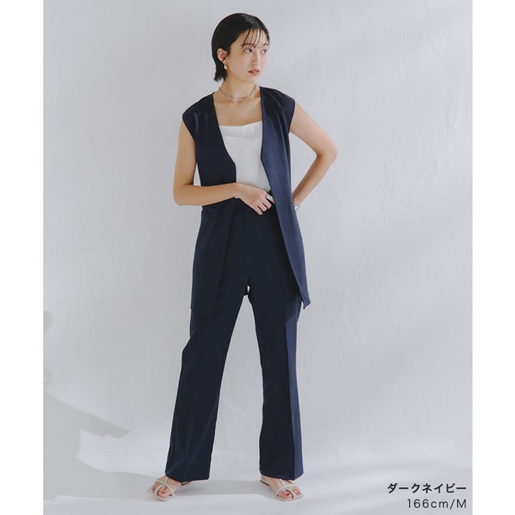 専用　icb リネン ロング ジレ ワンピース ネイビー 美品　ベスト 楽天市場】ジレワンピース ロングベスト ワンピース ロング V