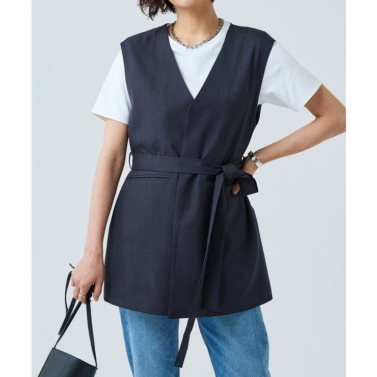 [RASW]リネンライクバックスリットジレ ジレ ベスト | Pierrot | 詳細画像8 