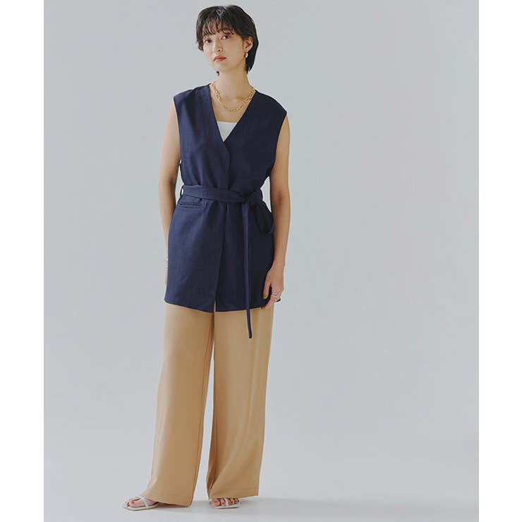 PARIGOT】リネンライクダブルベスト