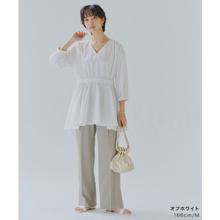 ウエストギャザーチュニック ブラウス チュニック[品番
