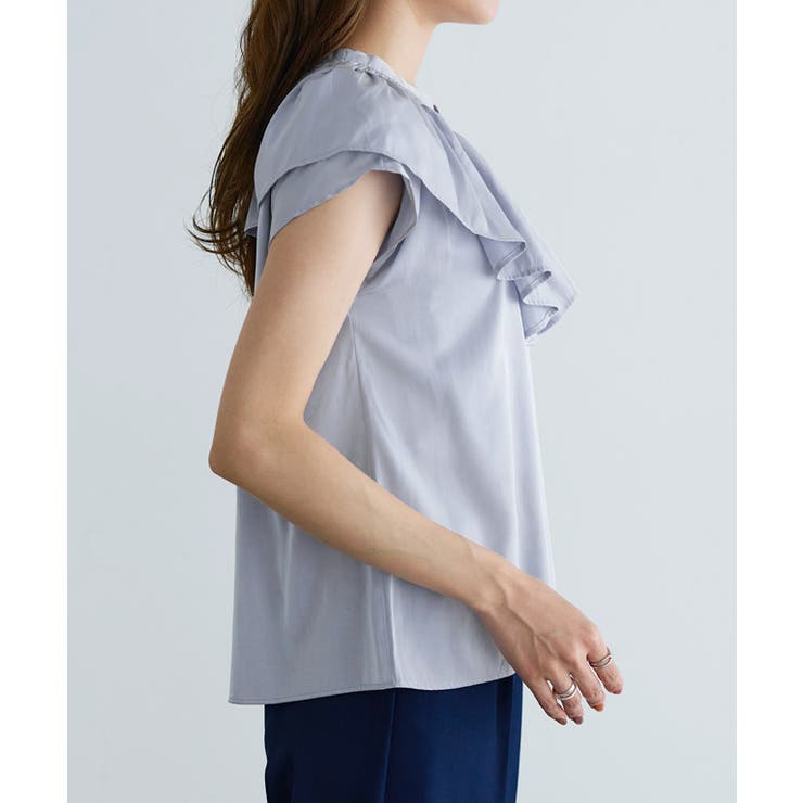 シャーリングフリルカラーブラウス ブラウス フリル | Pierrot | 詳細画像7 