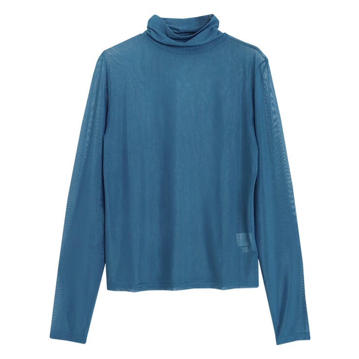 インディゴブルー | チュールハイネックインナー トップス シアー | Pierrot