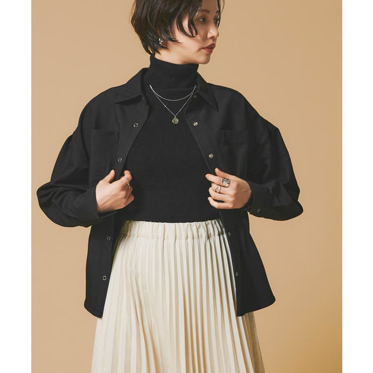 ブラック | [RASW]ウエストタックシャツ ブラウス 体型カバー | Pierrot