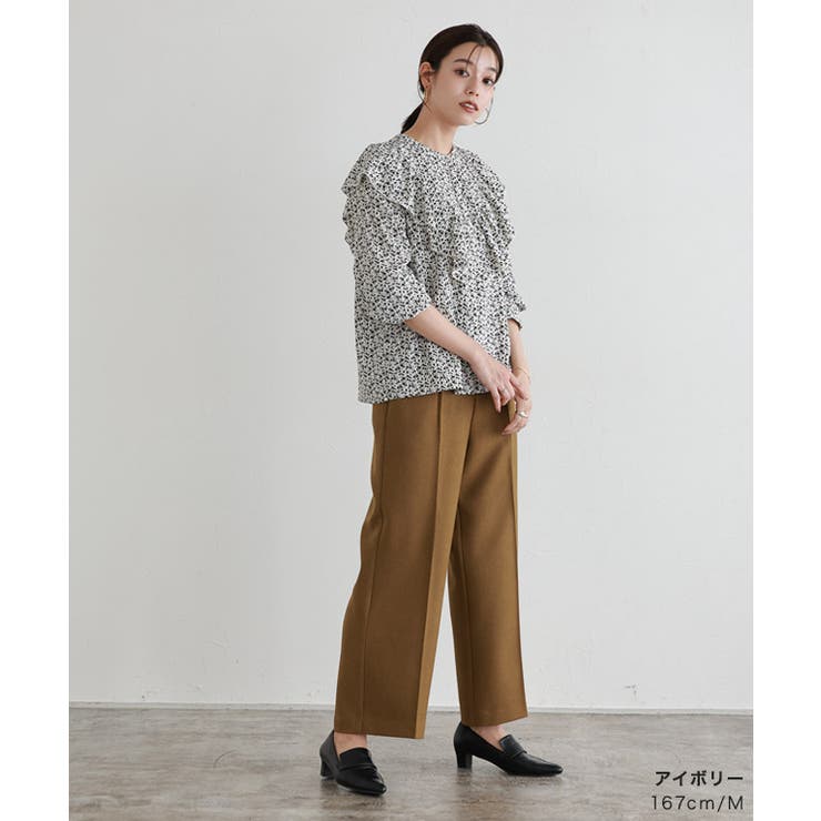 美品 EIKO KONDO 2way レース フリル 花柄 総柄 ブラウス 美品 EIKO KONDO 2way レース フリル 花柄 総柄 ブラウス