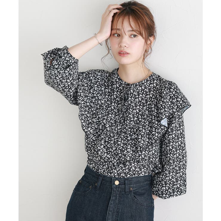 【お値下げしました】ドゥロワー　フリル花柄ブラウス　36 お値下げしました】ドゥロワー フリル花柄ブラウス 36 お値下げ