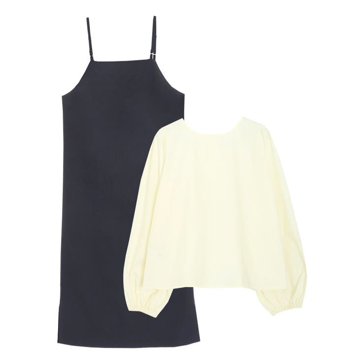 B/ダークネイビー×アイボリー | 選べるキャミワンピースセット ワンピース セットアップ | Pierrot