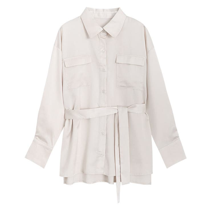 アイボリー | ベルト付きシャツ シャツ ベルト | Pierrot