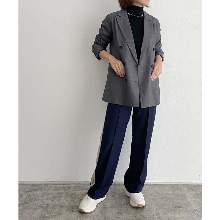 値下げします【美品】PJC 襟付きジャケット リバーシブル黒/グレー RASW ウールミックスダブルジャケット ジャケット[品番