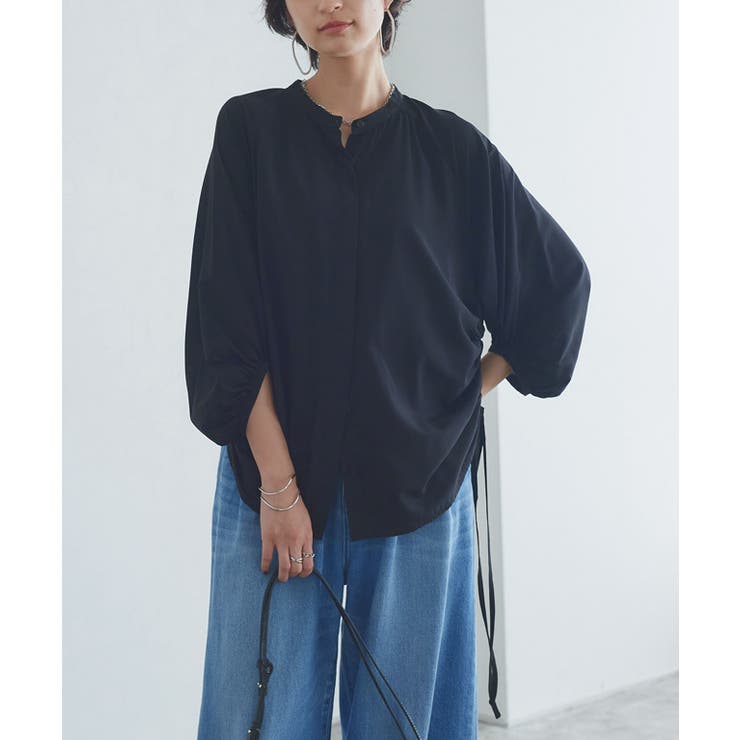 ブラック | [RASW]シャーリングボリュームスリーブブラウス ブラウス ボリュームスリーブ | Pierrot