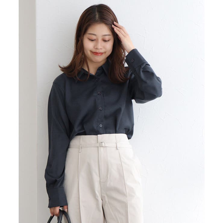 マットサテンシンプルシャツ シャツ マットサテン[品番