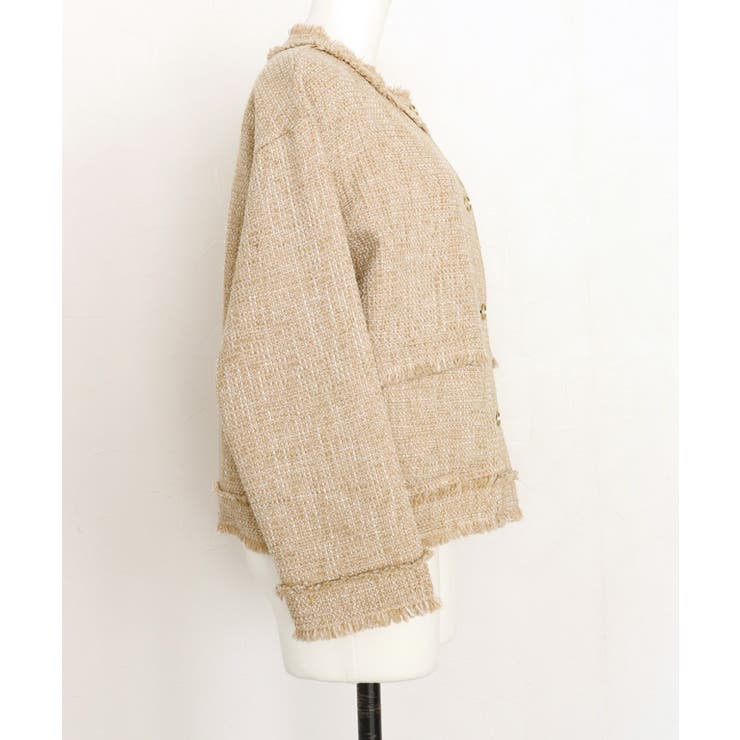 フリンジツイードジャケット ジャケット ラメ | Pierrot | 詳細画像6 