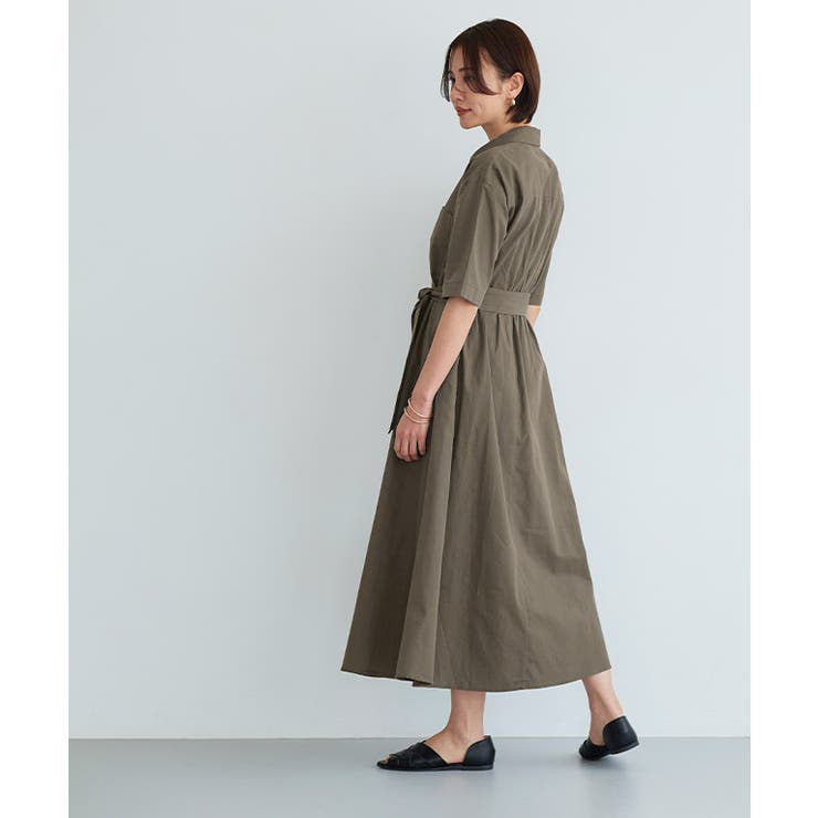 ベルテッドシャツワンピース ワンピース シャツワンピ[品番