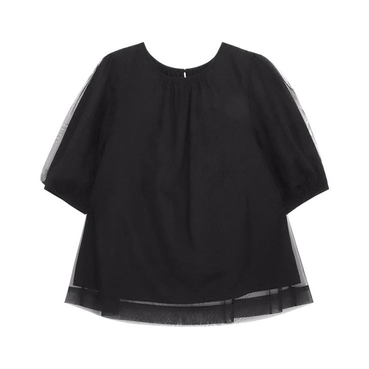 ブラック | チュールバルーンブラウス ブラウス チュール | Pierrot