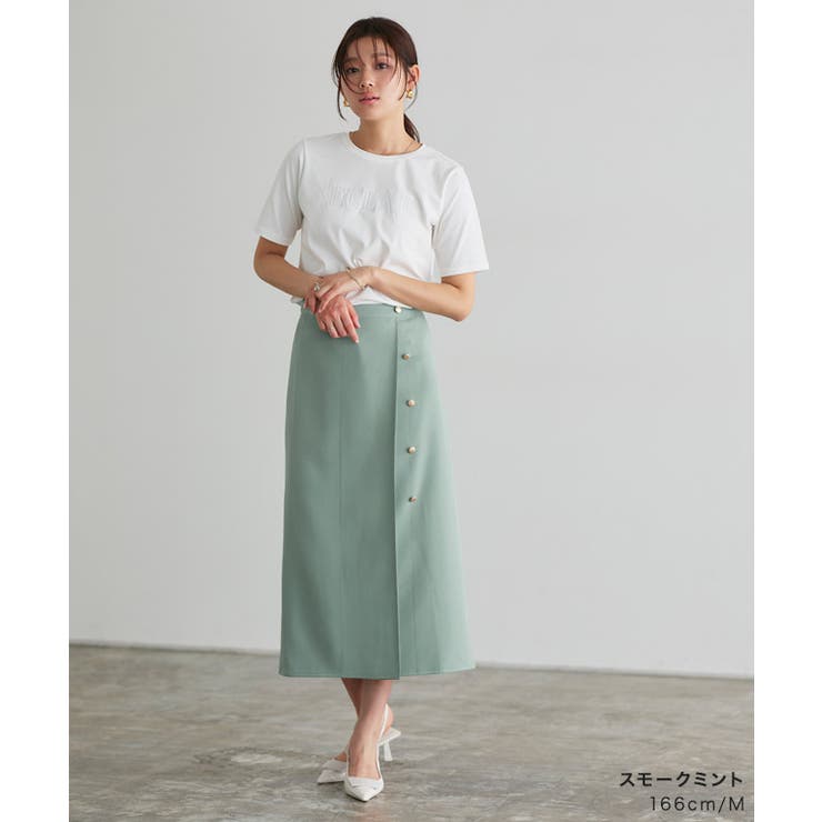 ラップ風ナロースカート スカート ラップ風[品番：PRTW0004777