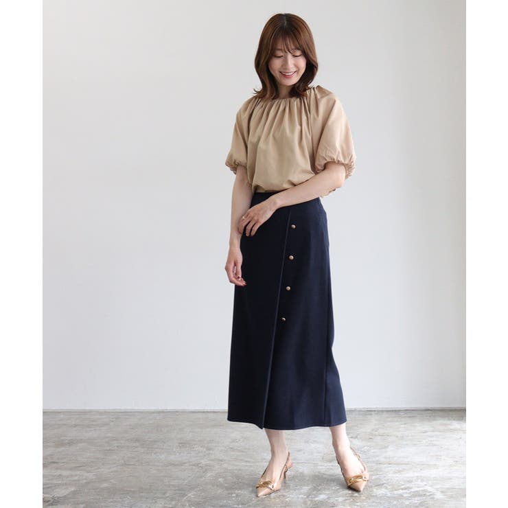 ラップ風ナロースカート スカート ラップ風[品番：PRTW0004777