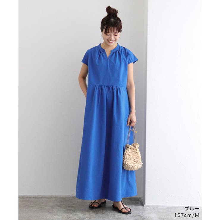 スキッパーフレンチスリーブワンピース ワンピース フレンチ