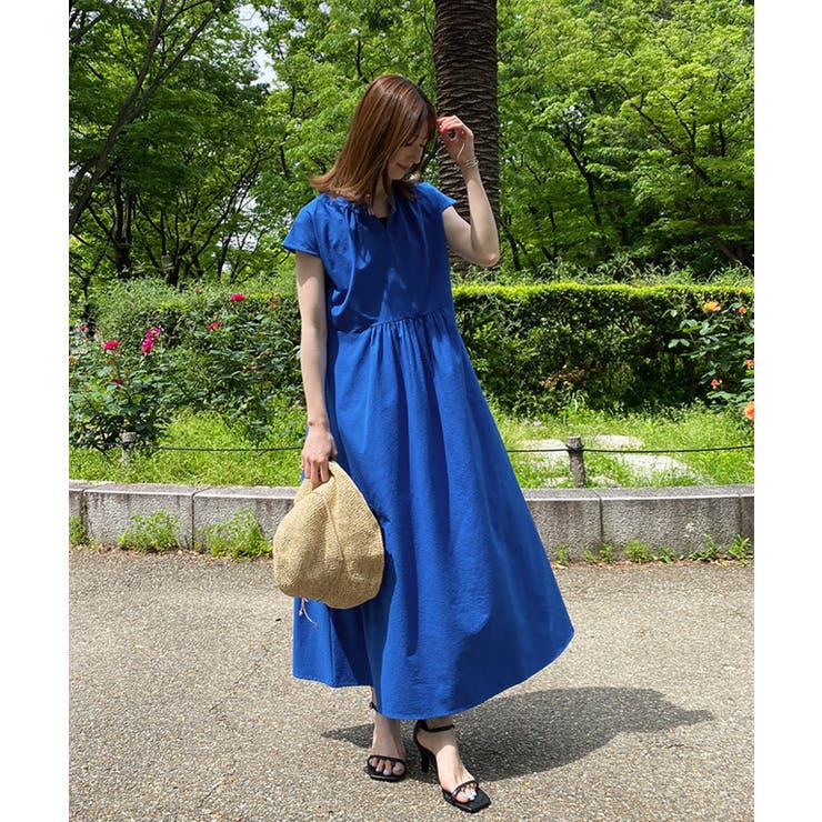 スキッパーフレンチスリーブワンピース ワンピース フレンチ