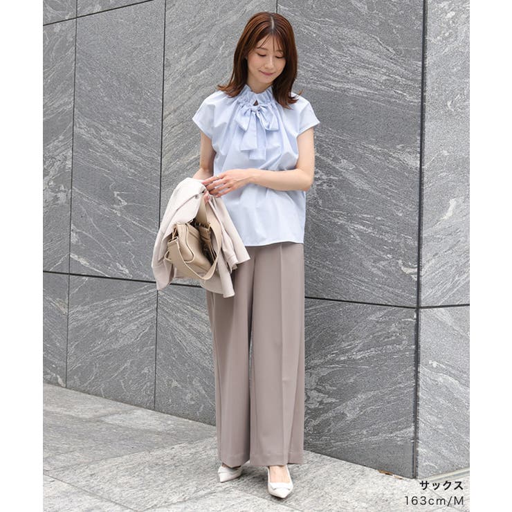 美品☆Rene ルネ フレンチスリーブ フリルブラウス パールボタン