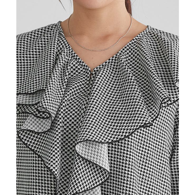 千鳥柄フリルブラウス 千鳥柄 フリル | Pierrot | 詳細画像4 