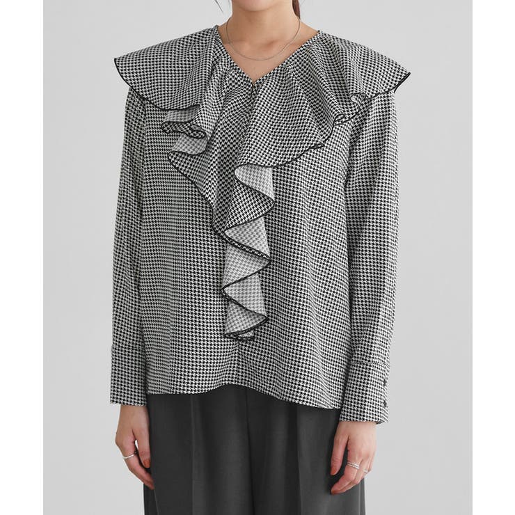 千鳥柄フリルブラウス 千鳥柄 フリル | Pierrot | 詳細画像6 