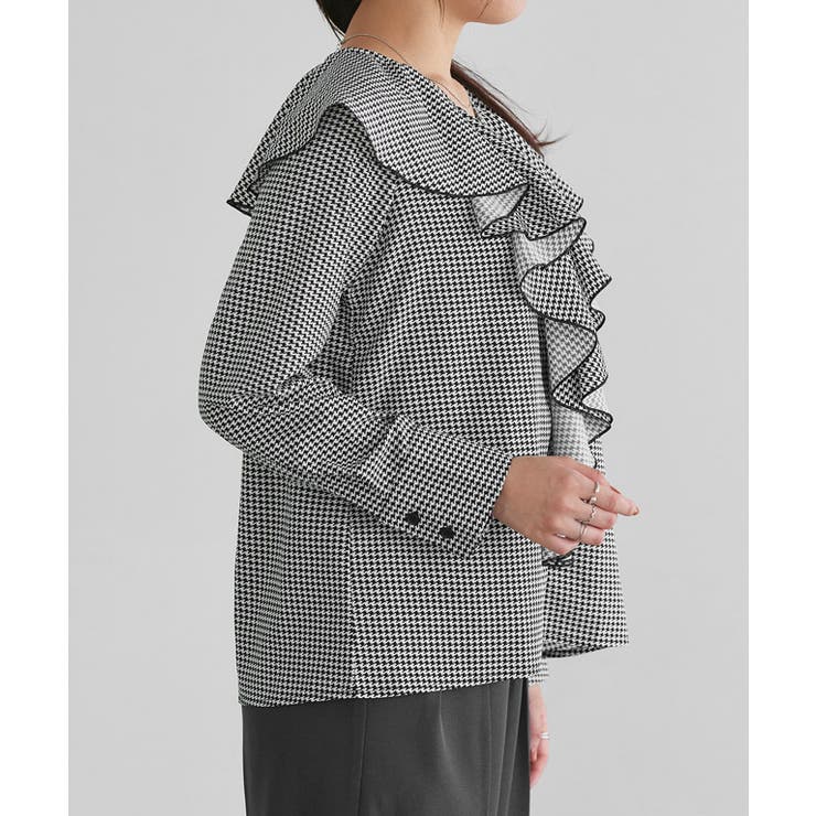 千鳥柄フリルブラウス 千鳥柄 フリル | Pierrot | 詳細画像7 