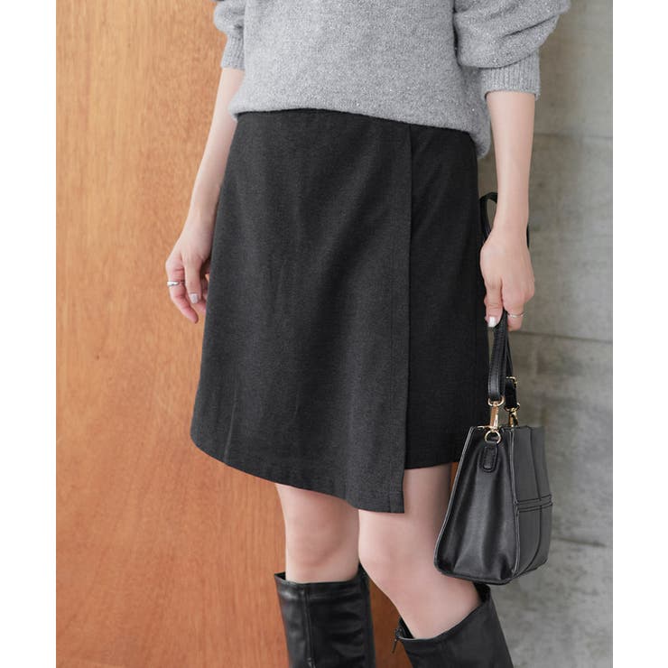 杢チャコール | ウールタッチスコート ☆  スコート ボトム ウールタッチ 綿混  ピエロ | Pierrot