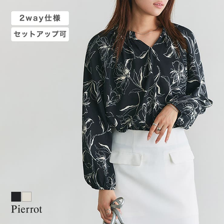 花柄ギャザーブラウス ブラウス 花柄 | Pierrot | 詳細画像1 