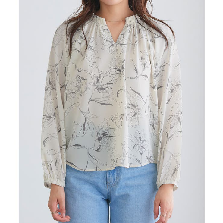 花柄ギャザーブラウス ブラウス 花柄 | Pierrot | 詳細画像7 