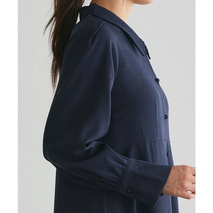 襟付きクルミボタンフレアワンピース クルミボタン ワンピース | Pierrot | 詳細画像5 