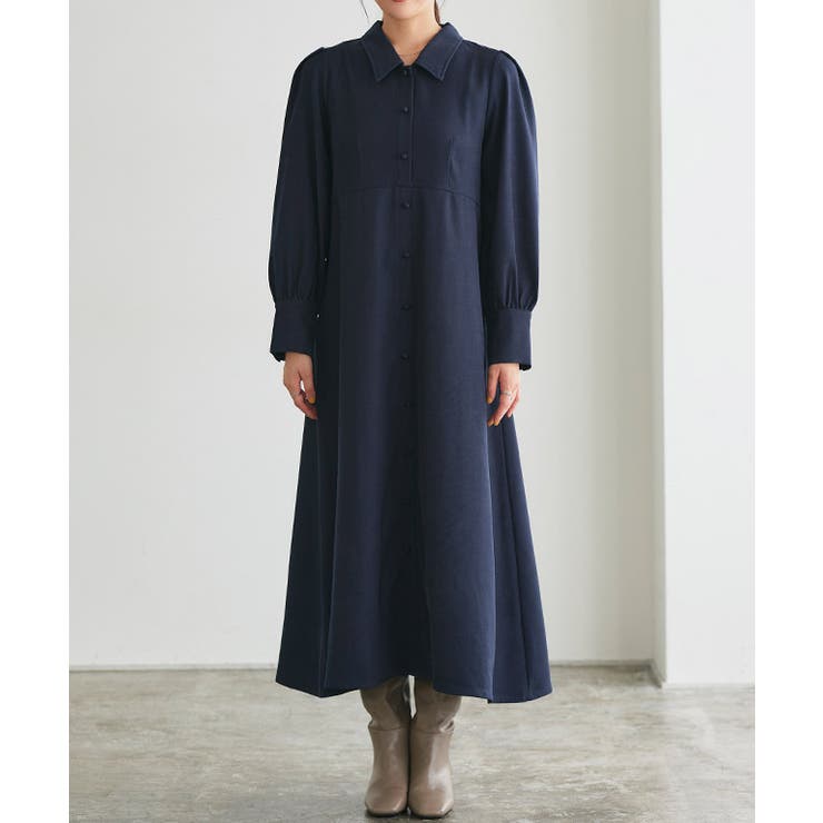 襟付きクルミボタンフレアワンピース クルミボタン ワンピース | Pierrot | 詳細画像6 