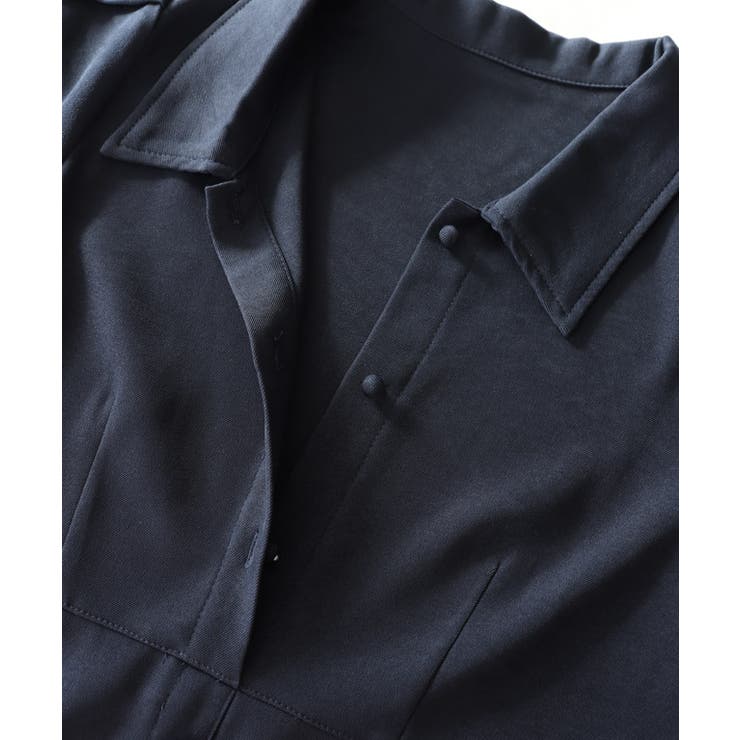 襟付きクルミボタンフレアワンピース クルミボタン ワンピース | Pierrot | 詳細画像9 