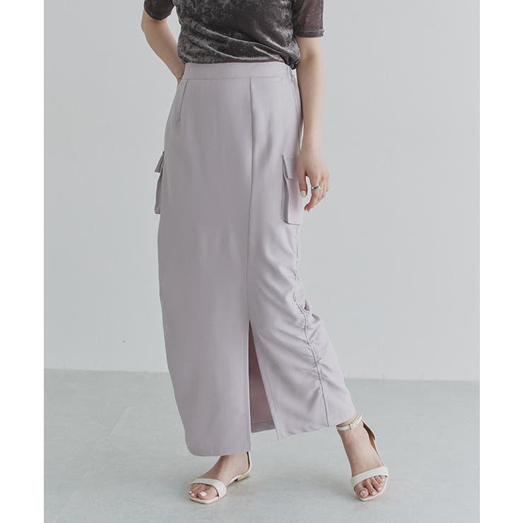 ラベンダー | [ECLAM]サイドギャザーカーゴスカート スカート カーゴ | Pierrot