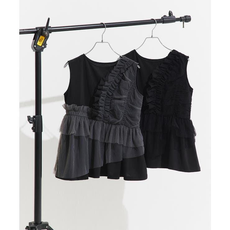 チュールデザインプルオーバー カットソー チュールデザイン