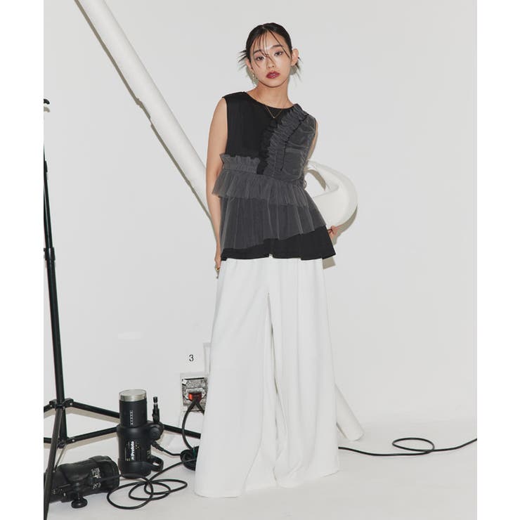 [ECLAM]チュールデザインプルオーバー カットソー チュールデザイン | Pierrot | 詳細画像16 